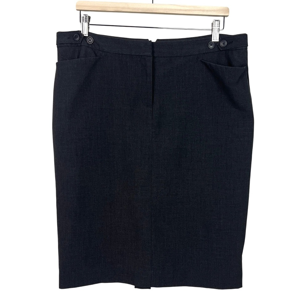 Norma Kamali Pencil Skirt Dark Gray Mid Length Work Career Size‎ 14